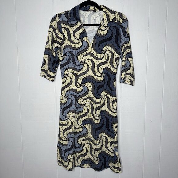 J. McLaughlin Dresses & Skirts - J. McLaughlin Women’s Geo Abstract Sheath Dress Stretch Blue Size XS